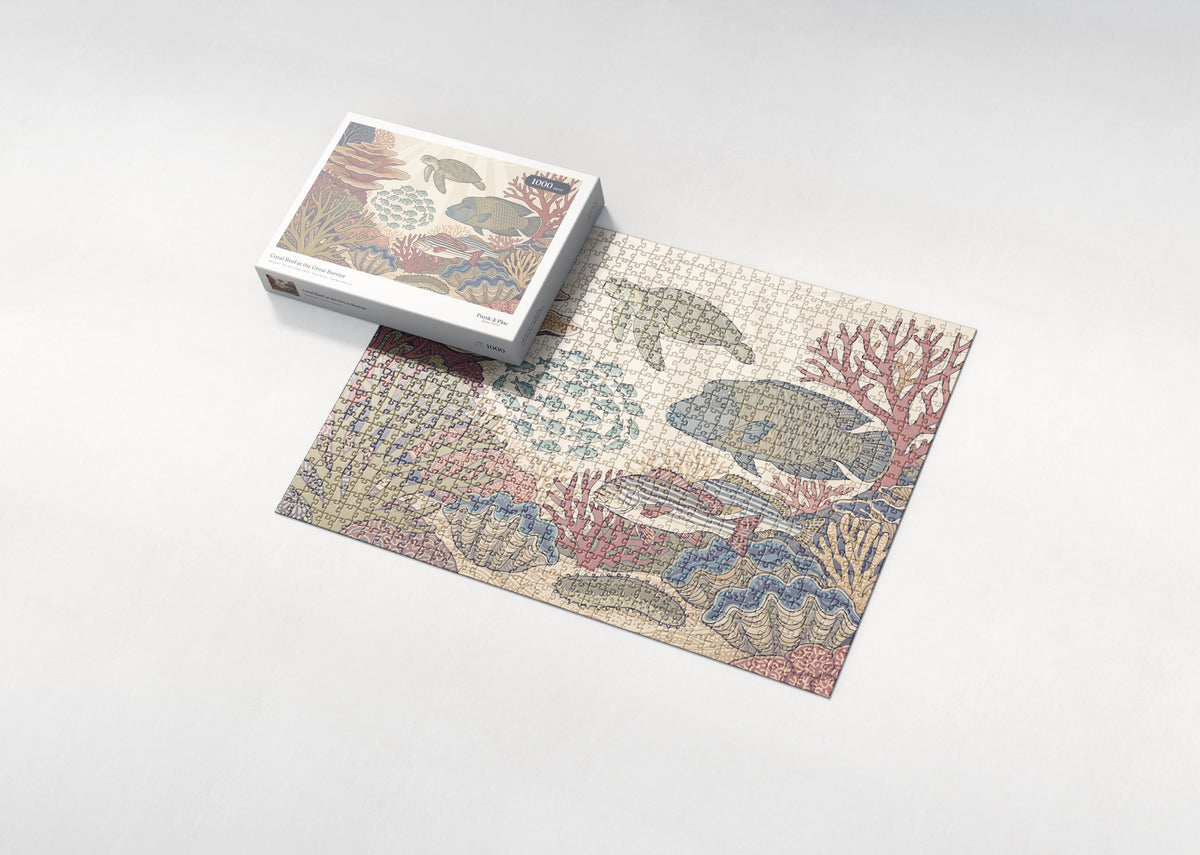 Coral Reef at the Great Barrier jigsaw puzzle - box and puzzle