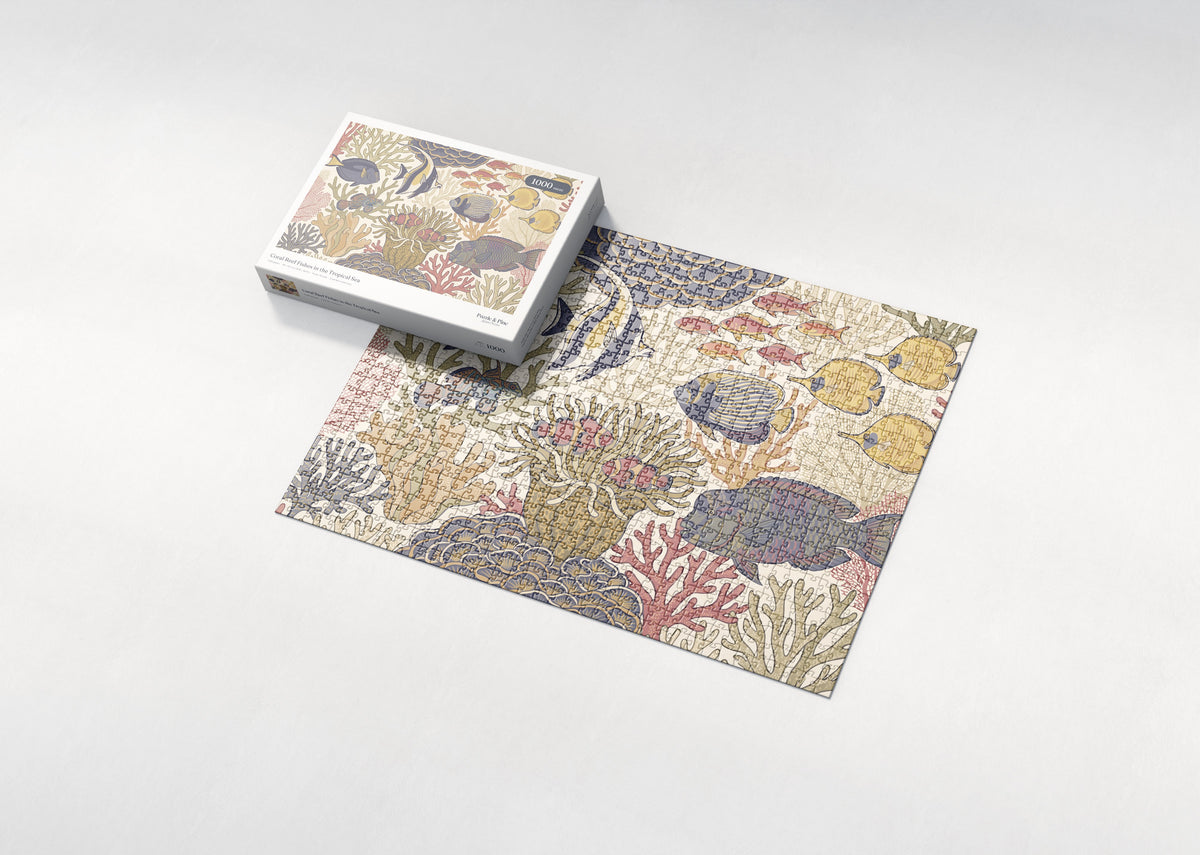 Coral Reef Fishes in the Tropical Sea jigsaw puzzle - box and puzzle