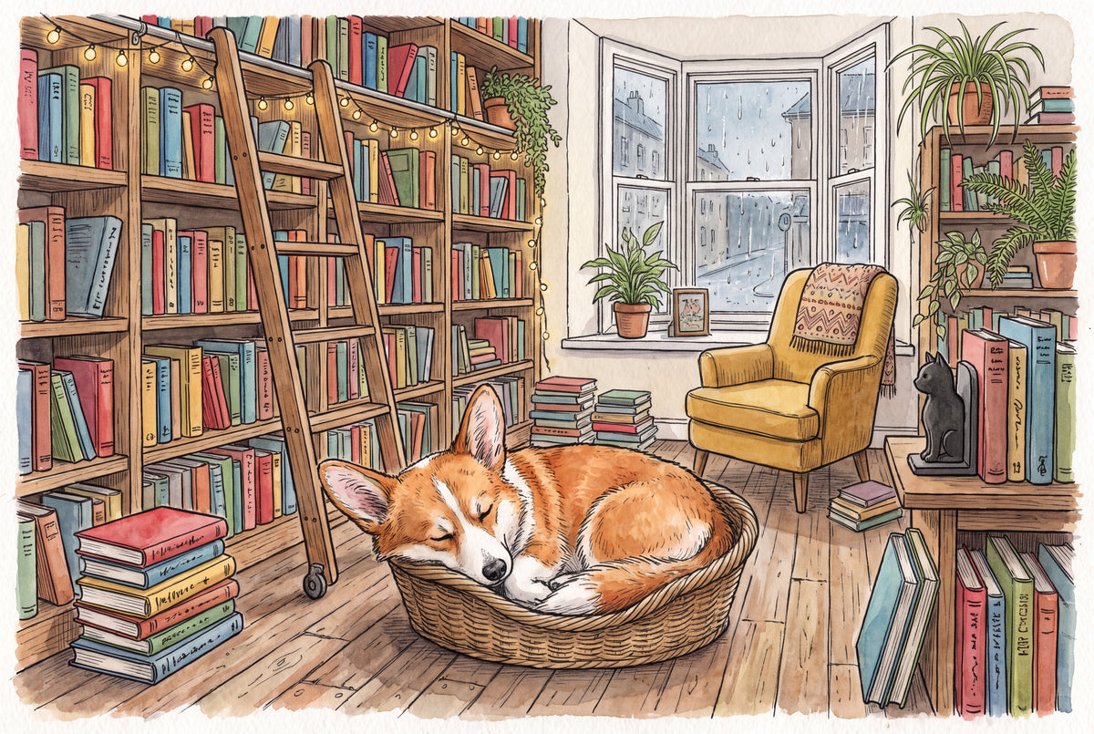 Corgi in the Cozy Bookshop jigsaw puzzle
