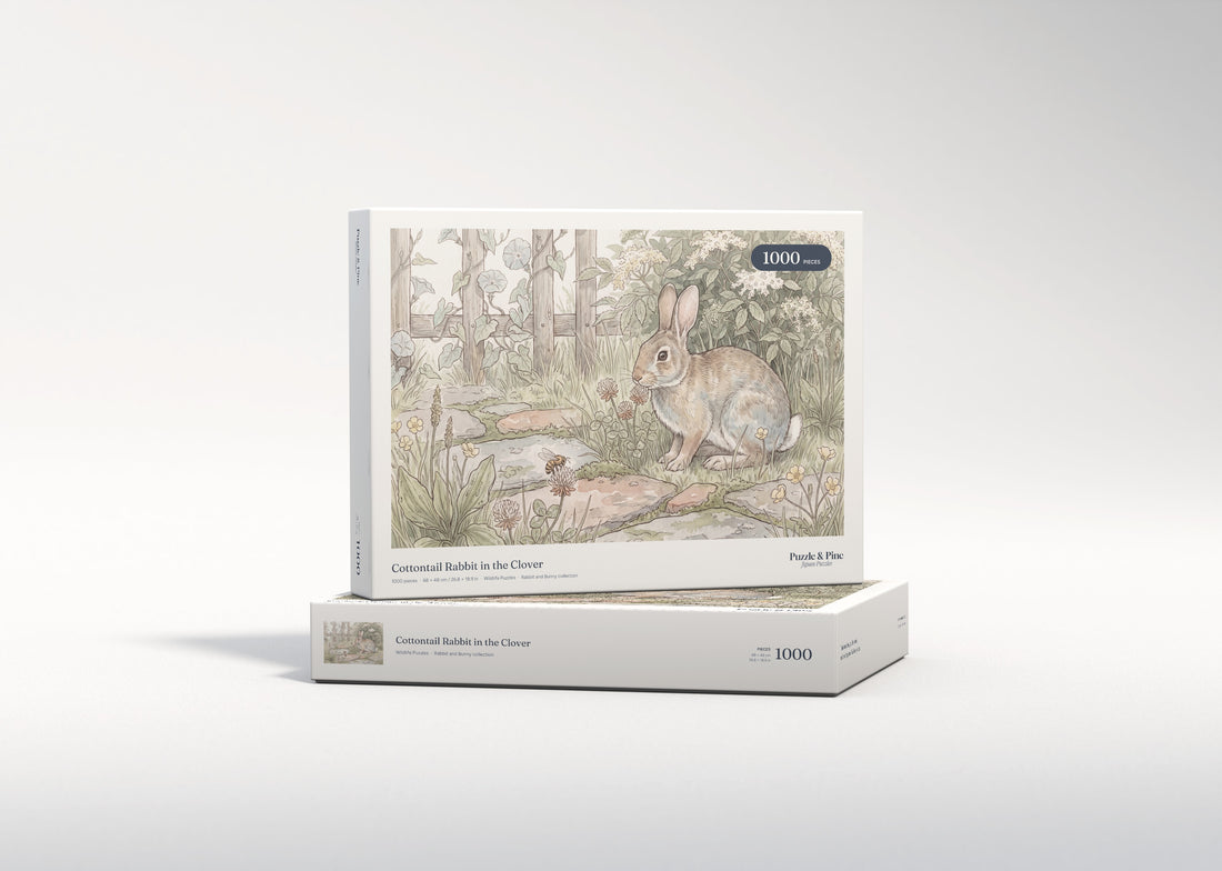 Cottontail Rabbit in the Clover jigsaw puzzle - gift box