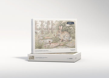 Cottontail Rabbit in the Clover jigsaw puzzle - gift box