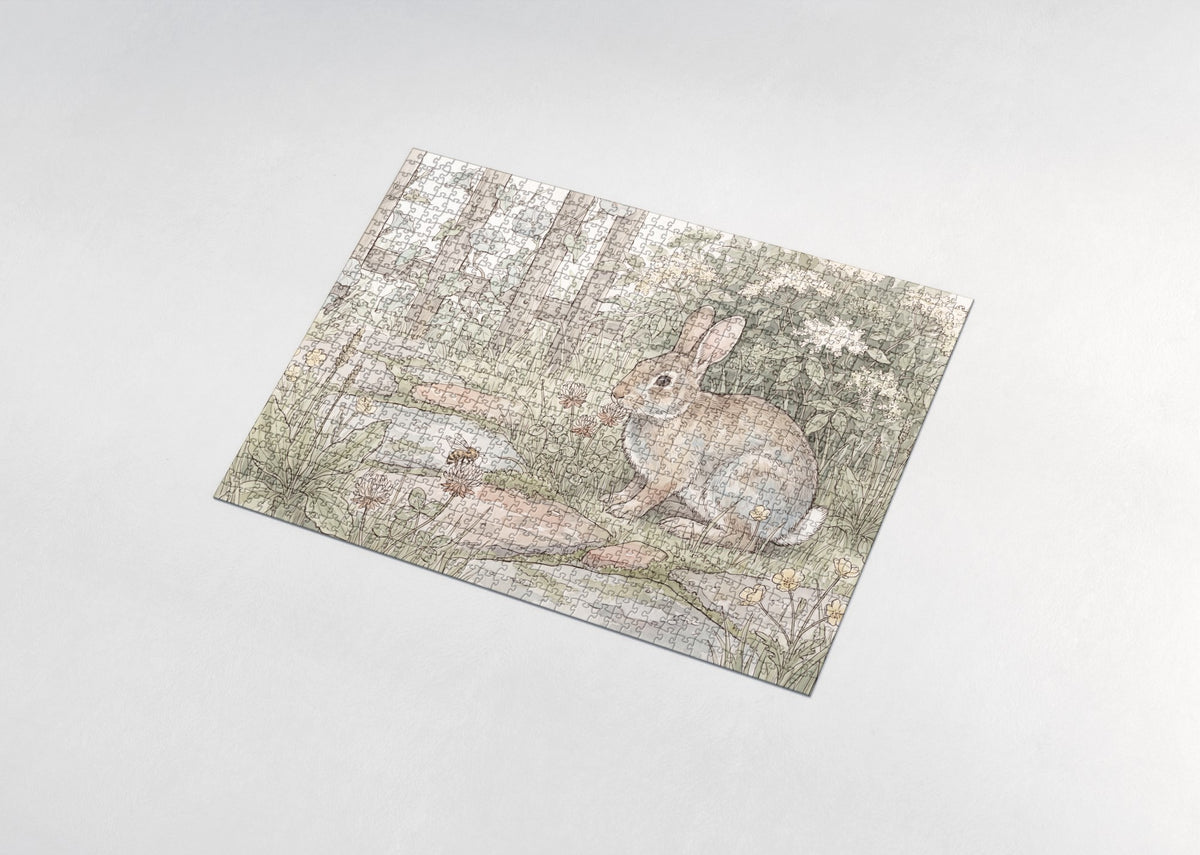 Cottontail Rabbit in the Clover jigsaw puzzle - assembled puzzle