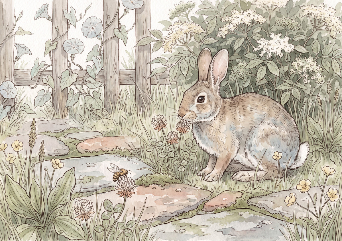 Cottontail Rabbit in the Clover jigsaw puzzle