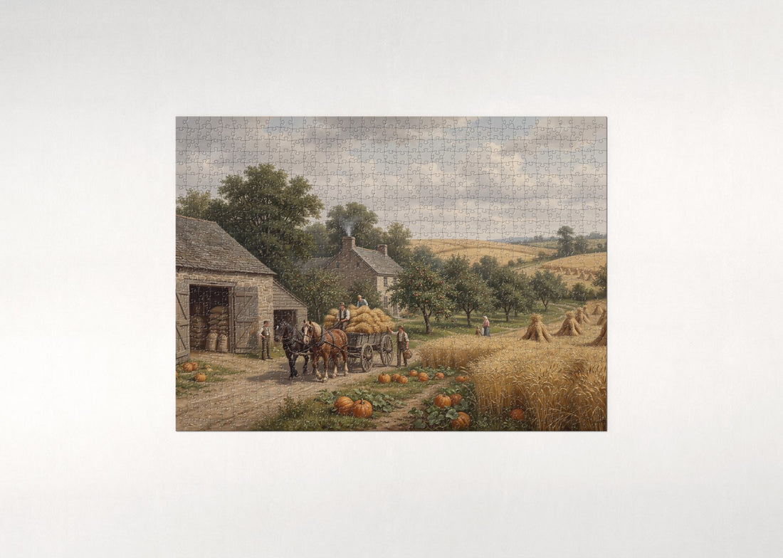 Country Farm at Harvest Time jigsaw puzzle - gift box