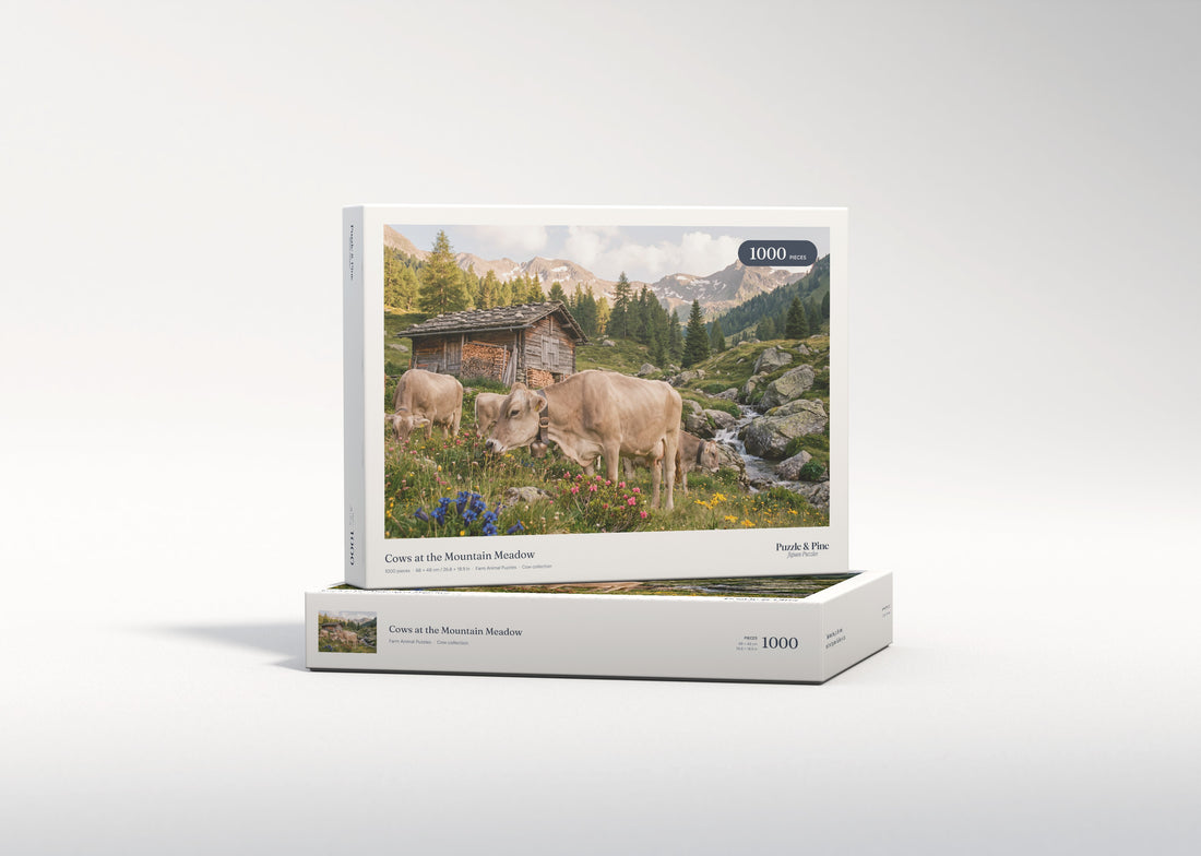 Cows at the Mountain Meadow jigsaw puzzle - gift box