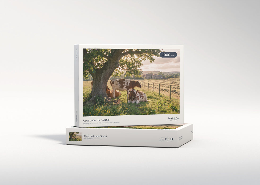 Cows Under the Old Oak jigsaw puzzle - gift box