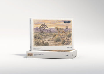 Coyote at the Desert Dusk jigsaw puzzle - gift box