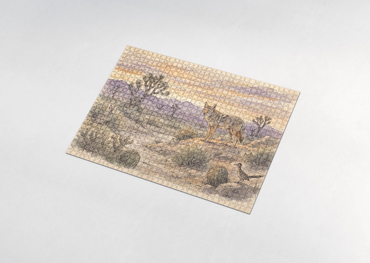 Coyote at the Desert Dusk jigsaw puzzle - assembled puzzle