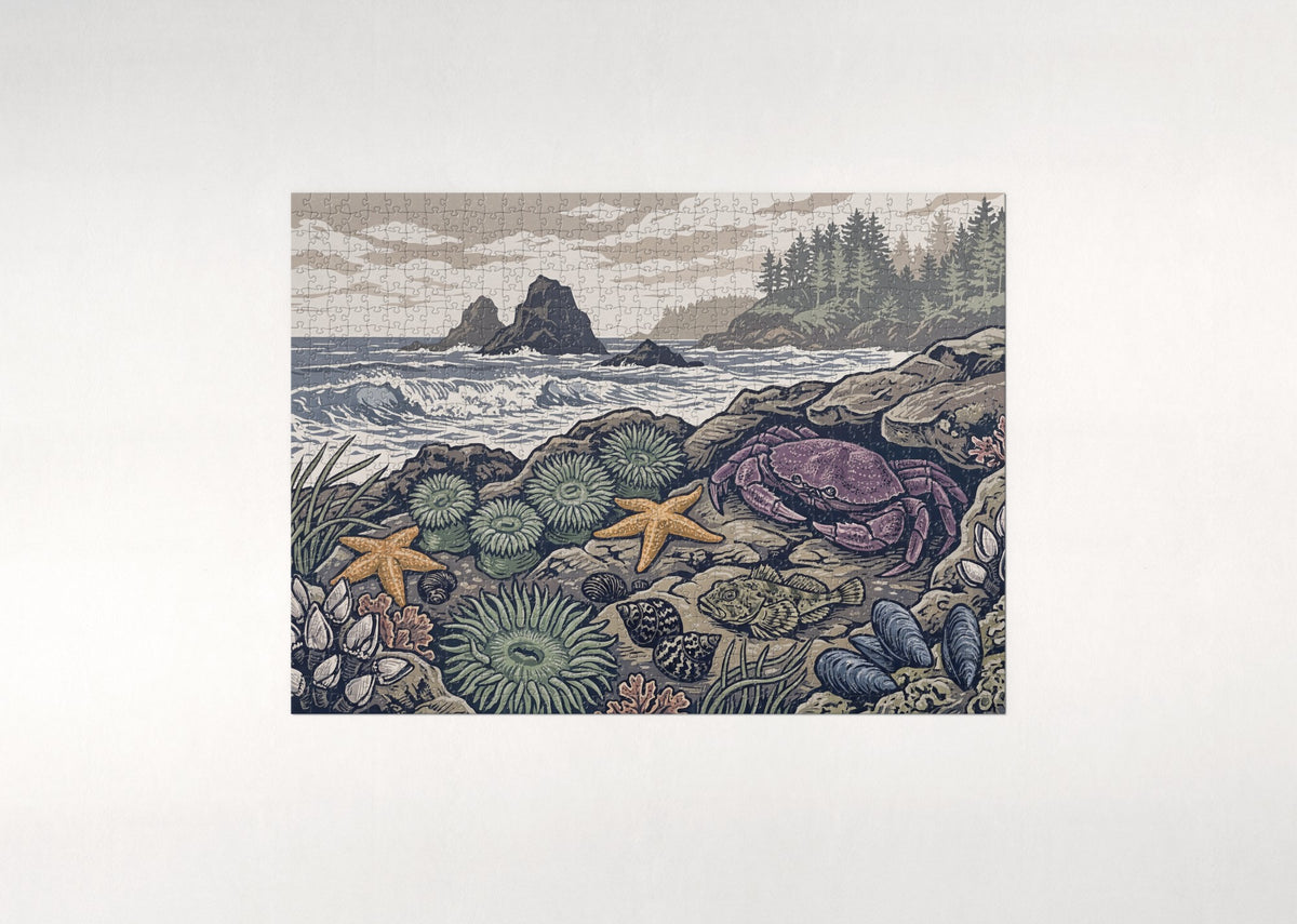 Crab in the Tide Pool jigsaw puzzle - flat puzzle