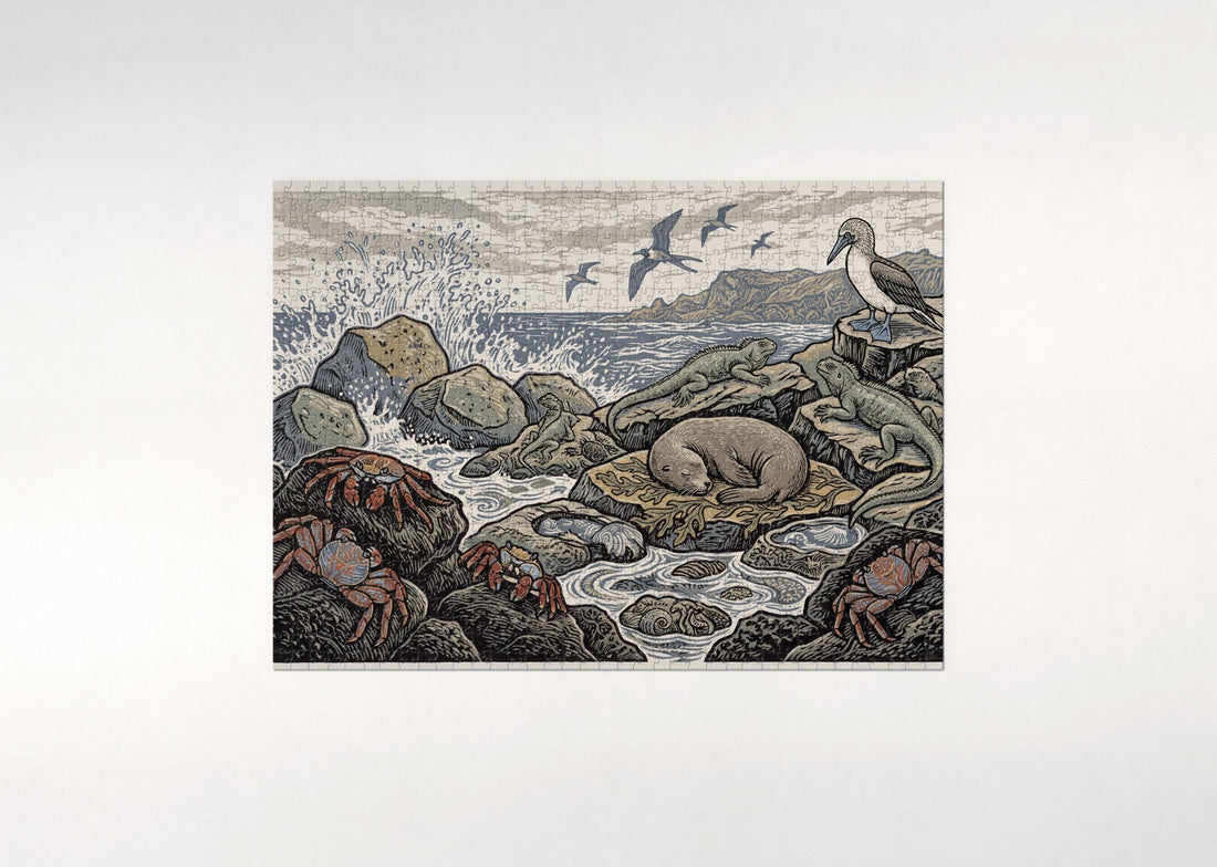 Crabs on the Rocky Shore jigsaw puzzle - gift box