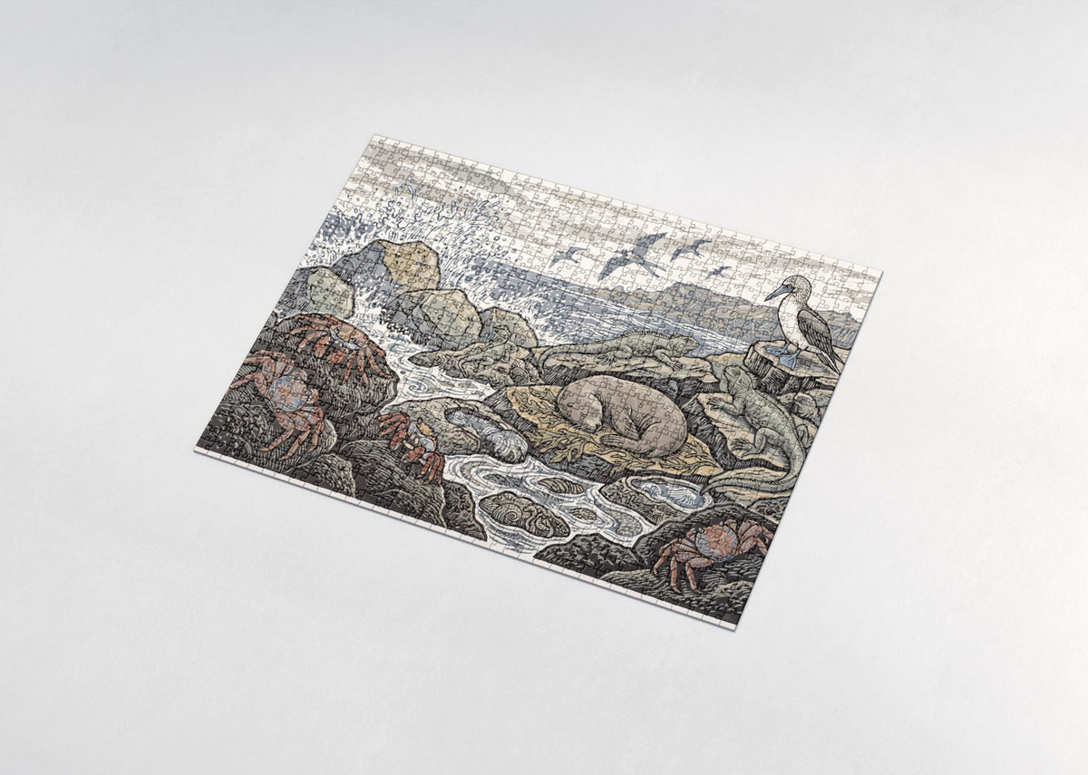 Crabs on the Rocky Shore jigsaw puzzle - assembled puzzle