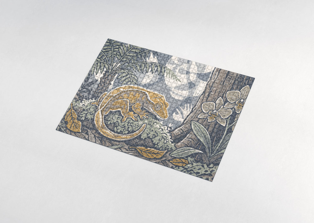 Crested Gecko in the Moss jigsaw puzzle - assembled puzzle