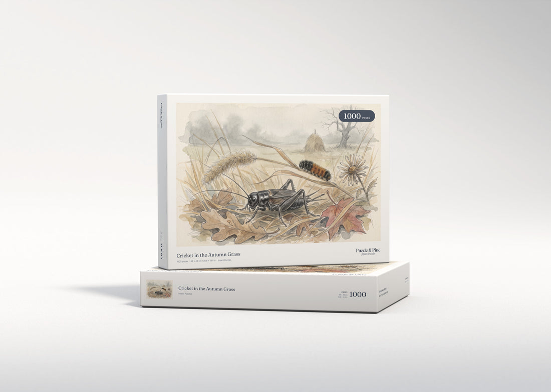 Cricket in the Autumn Grass jigsaw puzzle - gift box