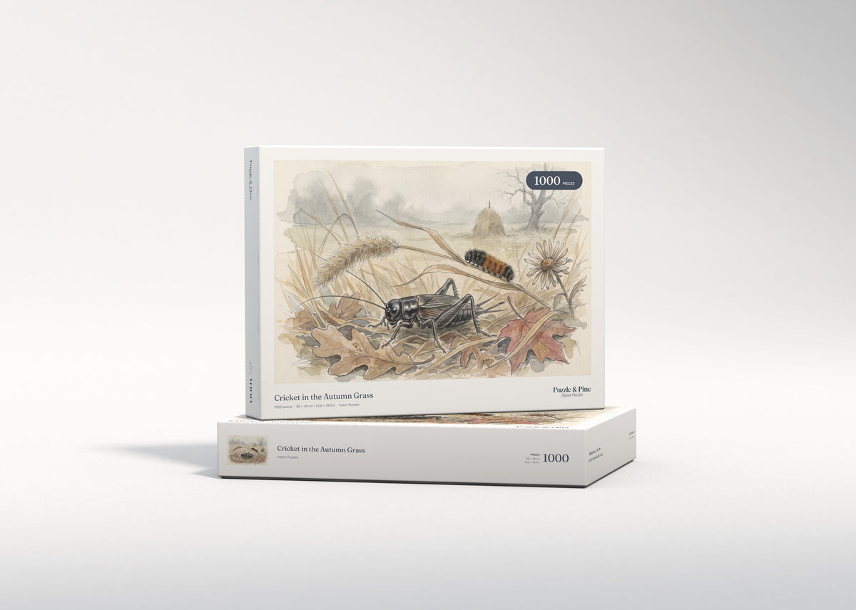 Cricket in the Autumn Grass jigsaw puzzle - gift box