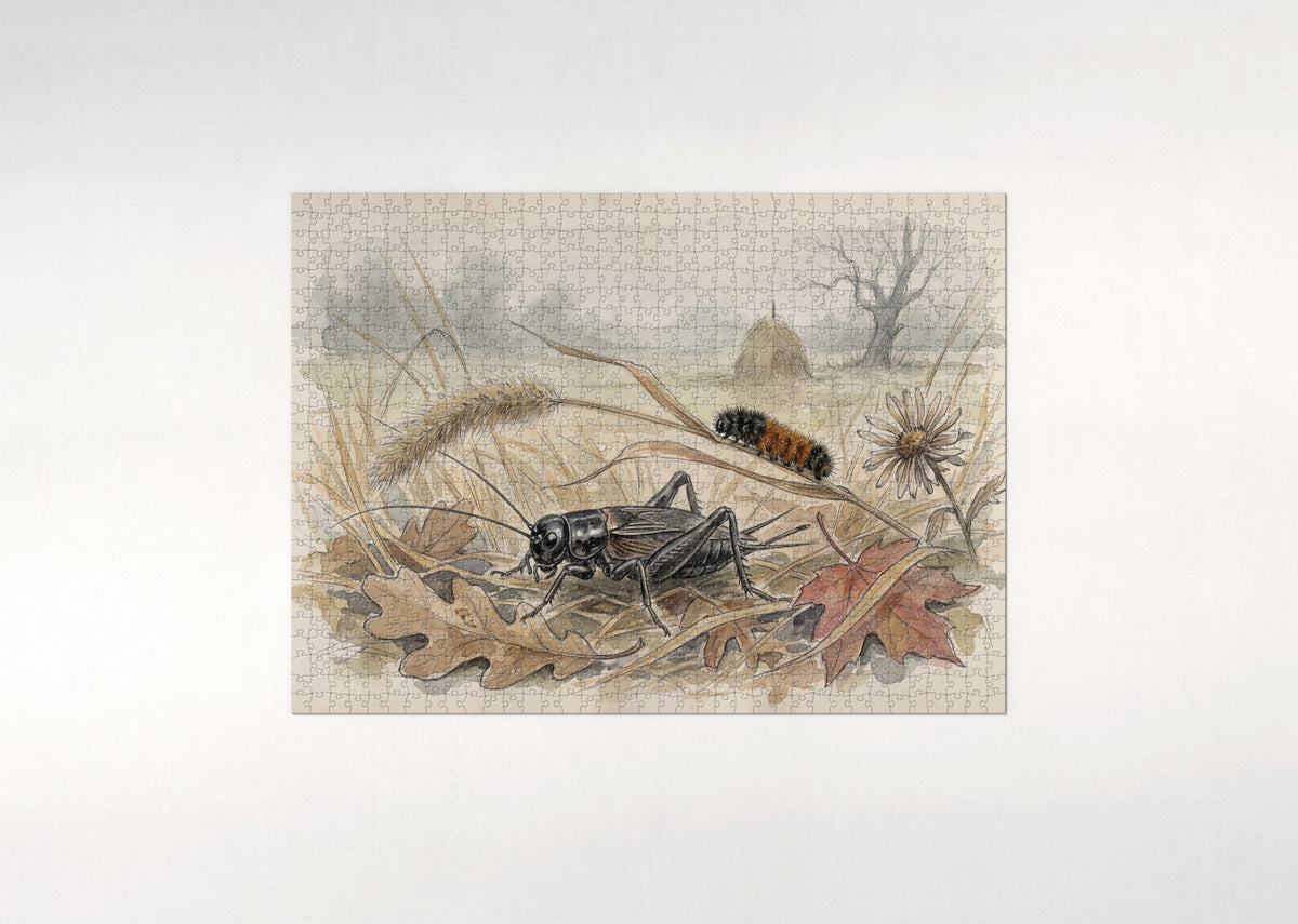 Cricket in the Autumn Grass jigsaw puzzle - flat puzzle