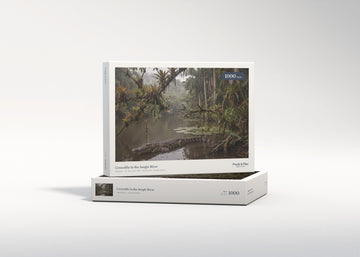 Crocodile in the Jungle River jigsaw puzzle - gift box