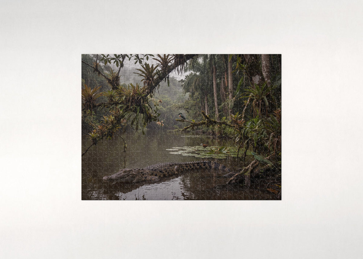 Crocodile in the Jungle River jigsaw puzzle - flat puzzle