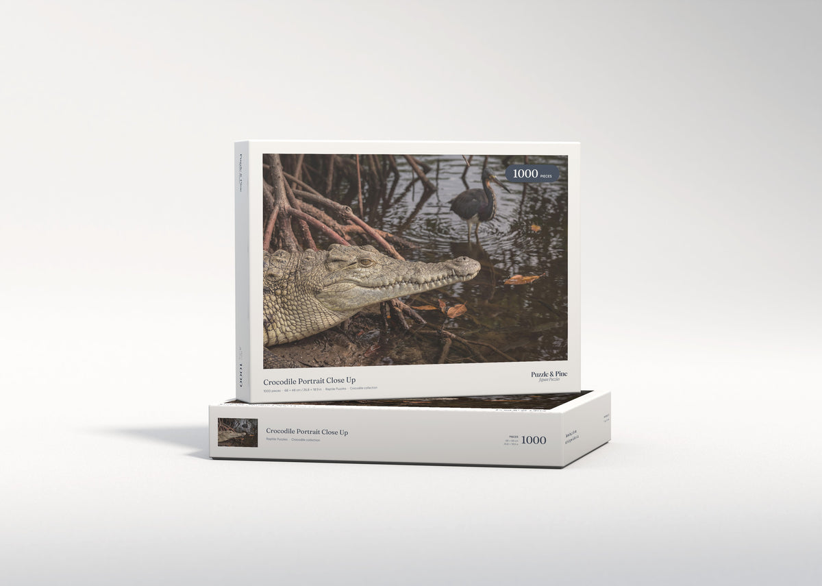 Crocodile Portrait Close Up jigsaw puzzle - gift box