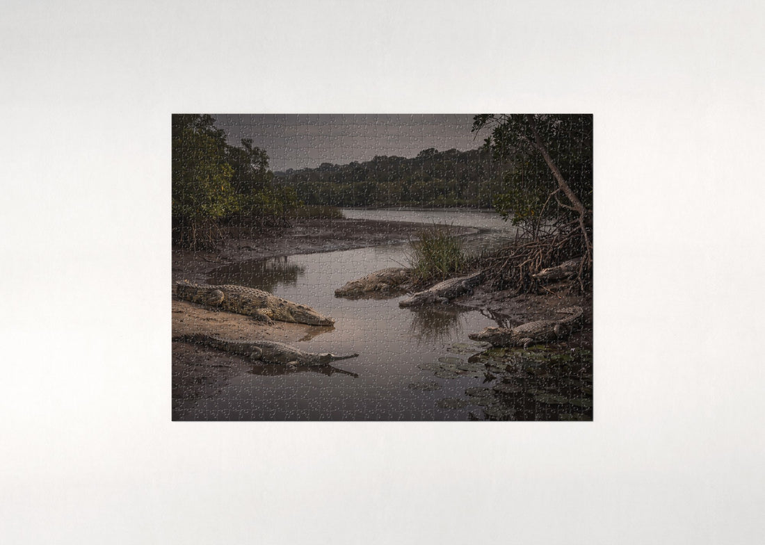 Crocodiles of the World Collage jigsaw puzzle - gift box