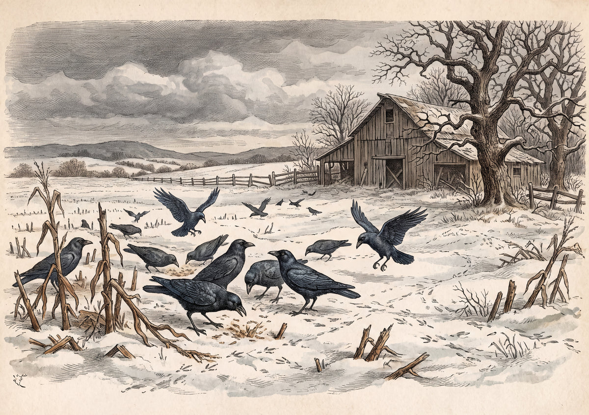 Crows in the Winter Field jigsaw puzzle