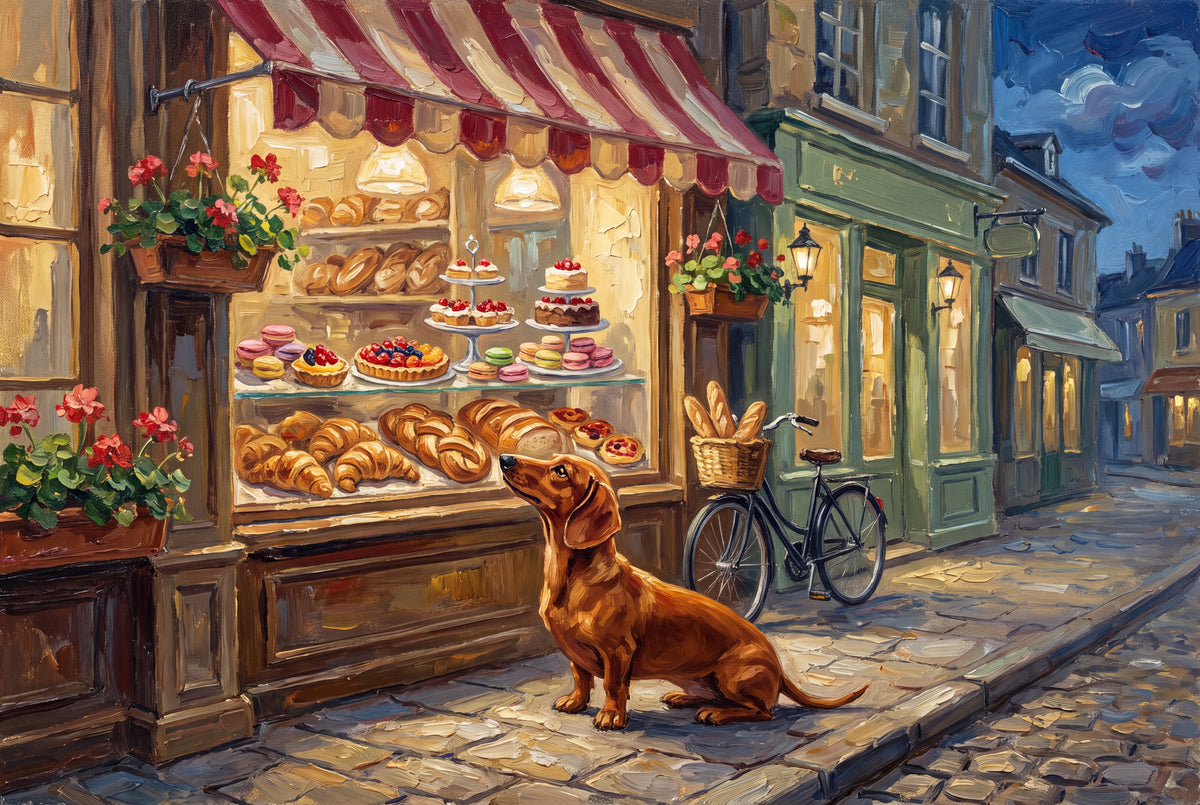Dachshund at the Bakery Window jigsaw puzzle