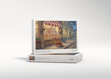 Dachshund at the Bakery Window jigsaw puzzle - gift box