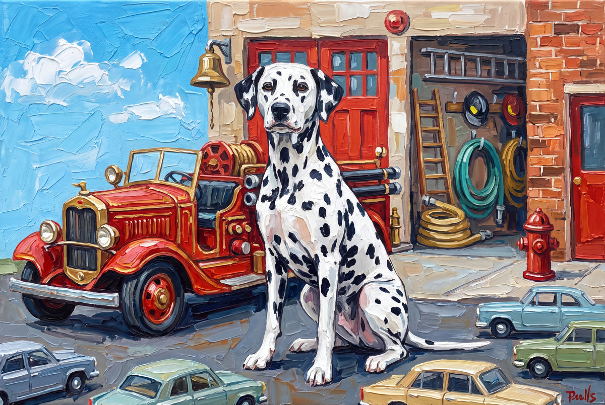 Dalmatian at the Vintage Firehouse jigsaw puzzle