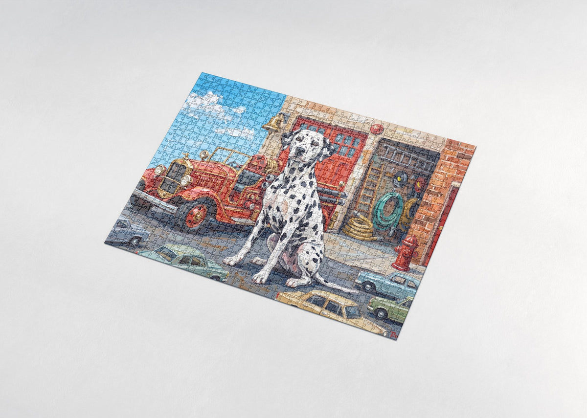 Dalmatian at the Vintage Firehouse jigsaw puzzle - assembled puzzle