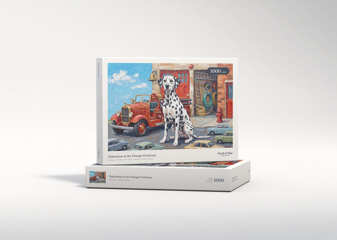 Dalmatian at the Vintage Firehouse jigsaw puzzle - gift box