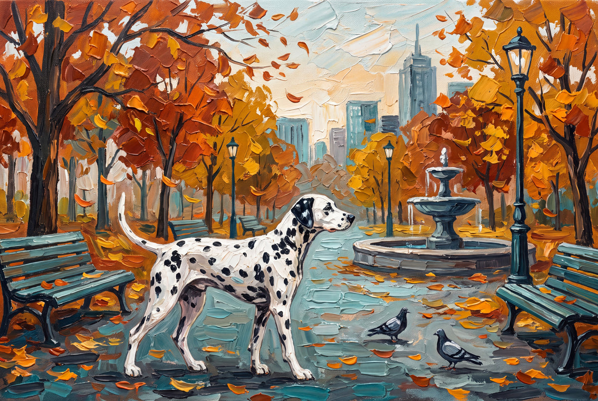 Dalmatian in the Autumn City Park jigsaw puzzle