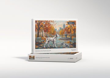 Dalmatian in the Autumn City Park jigsaw puzzle - gift box