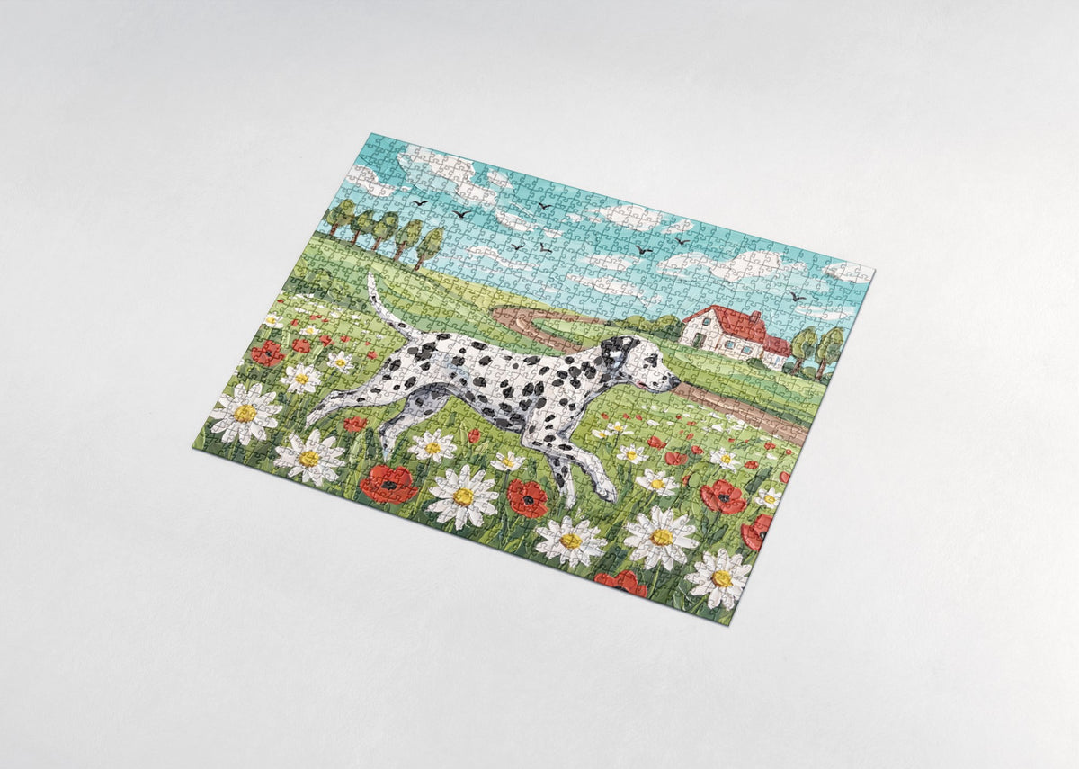 Dalmatian in the Daisy Field jigsaw puzzle - assembled puzzle