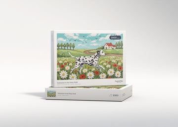 Dalmatian in the Daisy Field jigsaw puzzle - gift box
