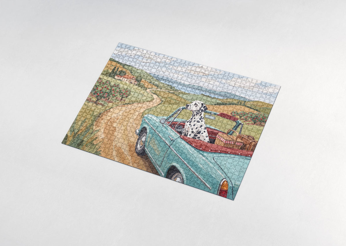Dalmatian on the Countryside Road Trip jigsaw puzzle - assembled puzzle