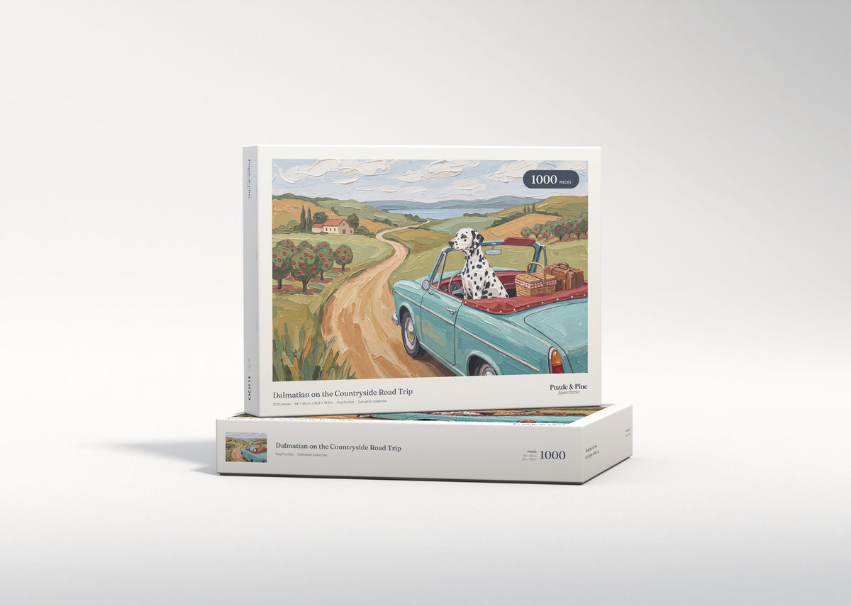 Dalmatian on the Countryside Road Trip jigsaw puzzle - gift box