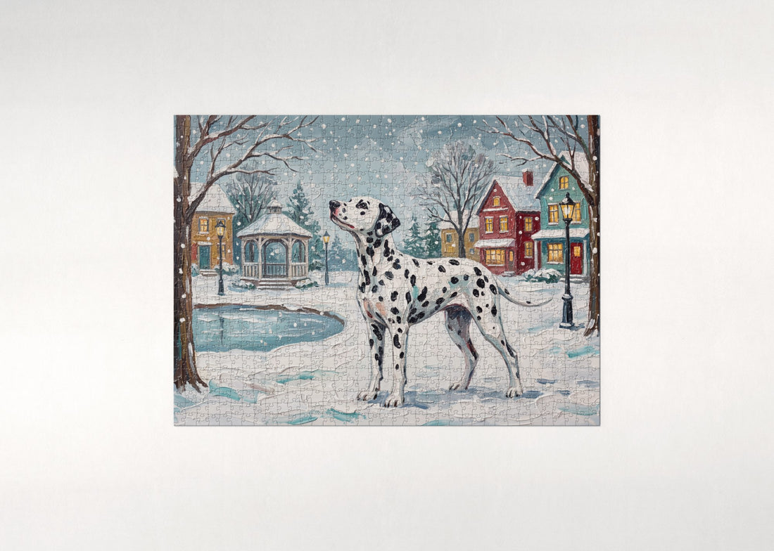 Dalmatian Snow Day Spots jigsaw puzzle - gift box
