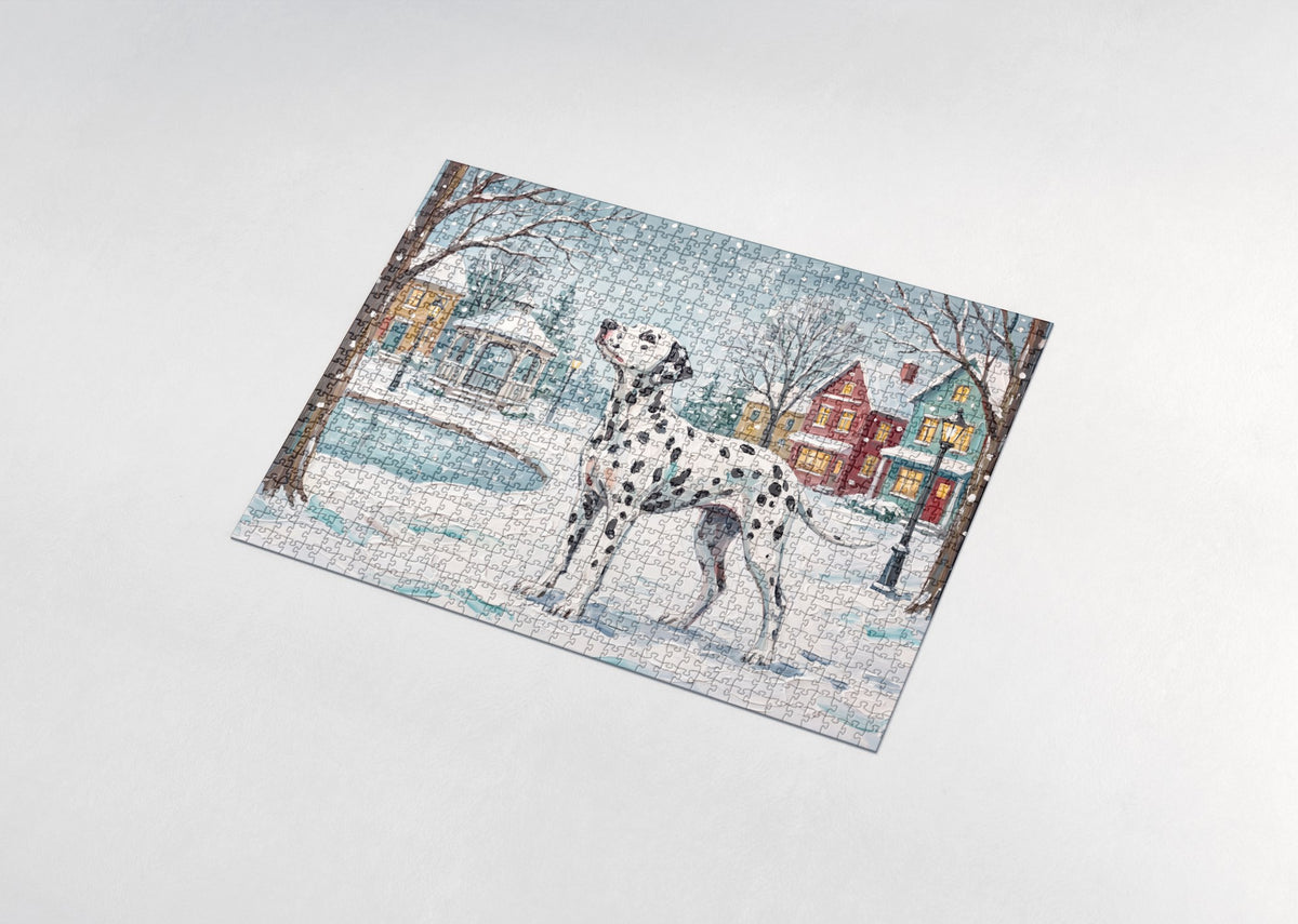 Dalmatian Snow Day Spots jigsaw puzzle - assembled puzzle