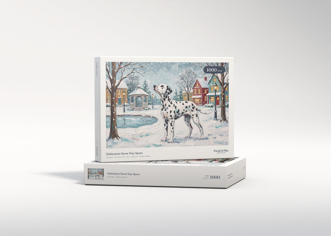 Dalmatian Snow Day Spots jigsaw puzzle - gift box