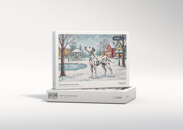 Dalmatian Snow Day Spots jigsaw puzzle - gift box