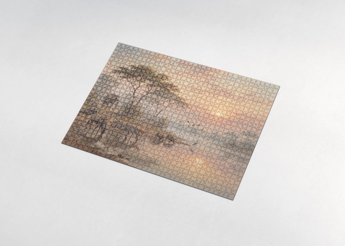 Dawn Gathering at the Waterhole jigsaw puzzle - assembled puzzle