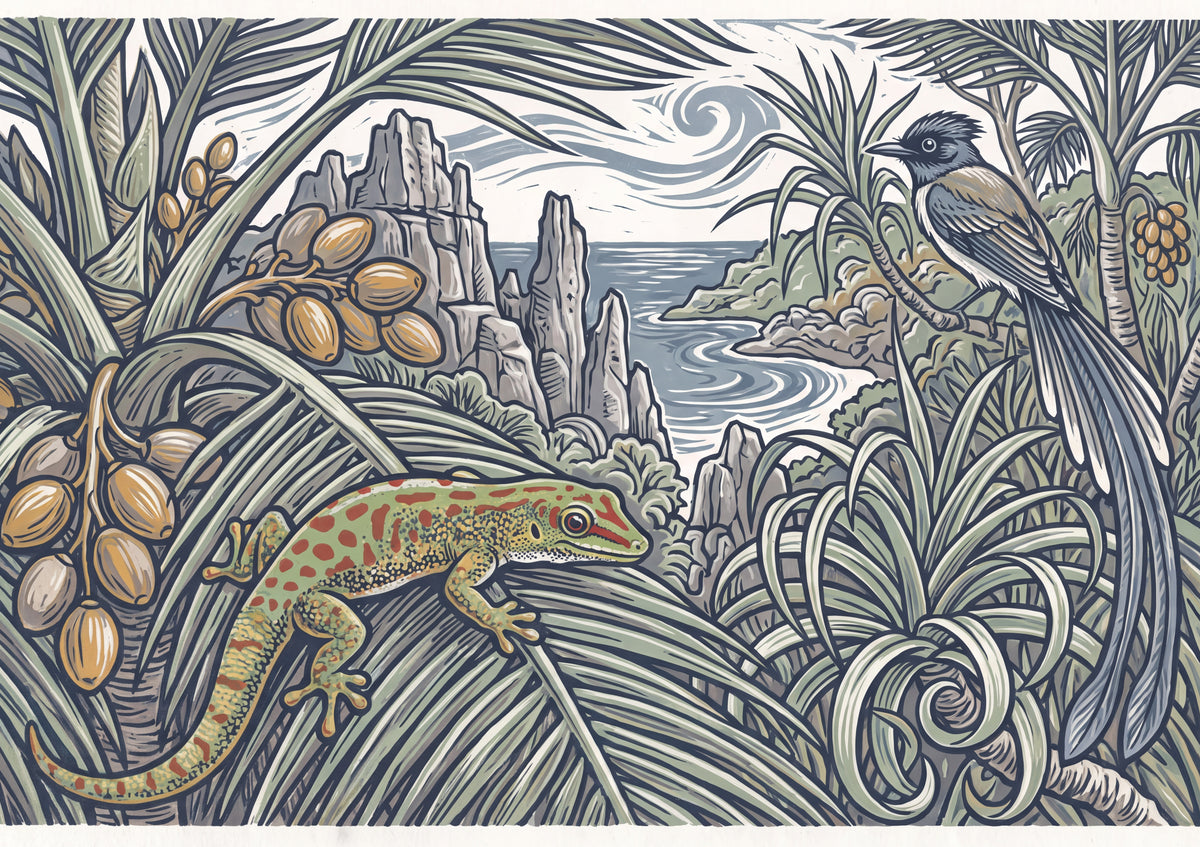 Day Gecko on the Palm Leaf jigsaw puzzle