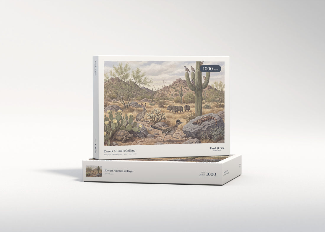 Desert Animals Collage jigsaw puzzle - gift box
