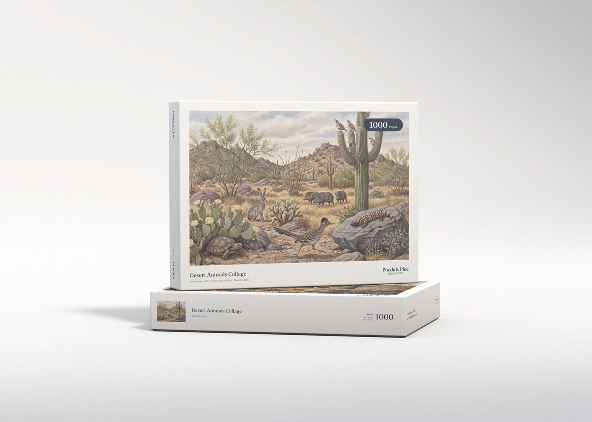 Desert Animals Collage jigsaw puzzle - gift box