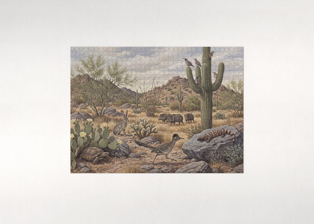 Desert Animals Collage jigsaw puzzle - gift box