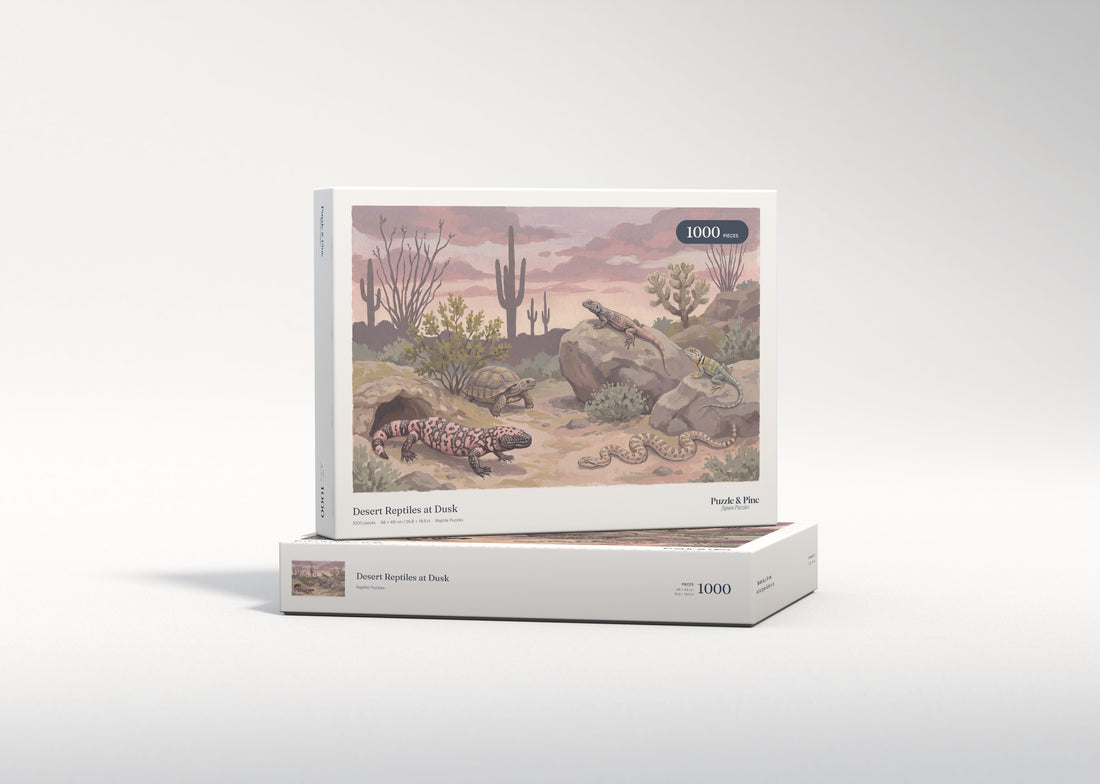 Desert Reptiles at Dusk jigsaw puzzle - gift box