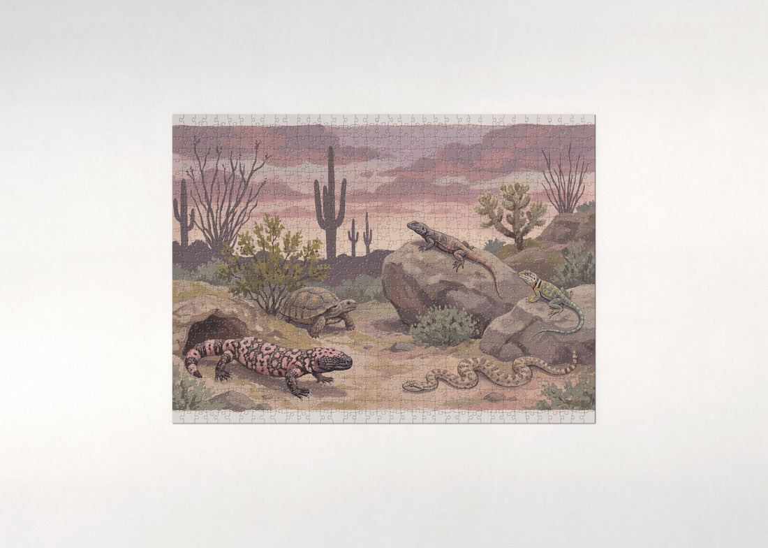 Desert Reptiles at Dusk jigsaw puzzle - gift box