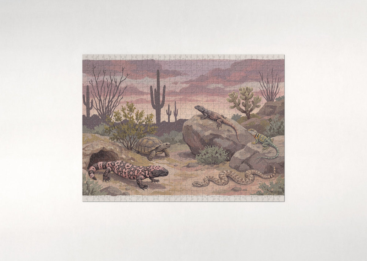 Desert Reptiles at Dusk jigsaw puzzle - flat puzzle