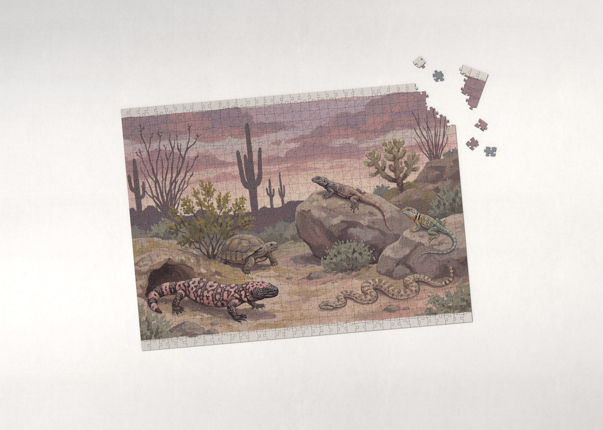 Desert Reptiles at Dusk jigsaw puzzle - puzzle with loose pieces