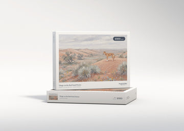 Dingo on the Red Sand Dunes jigsaw puzzle - gift box