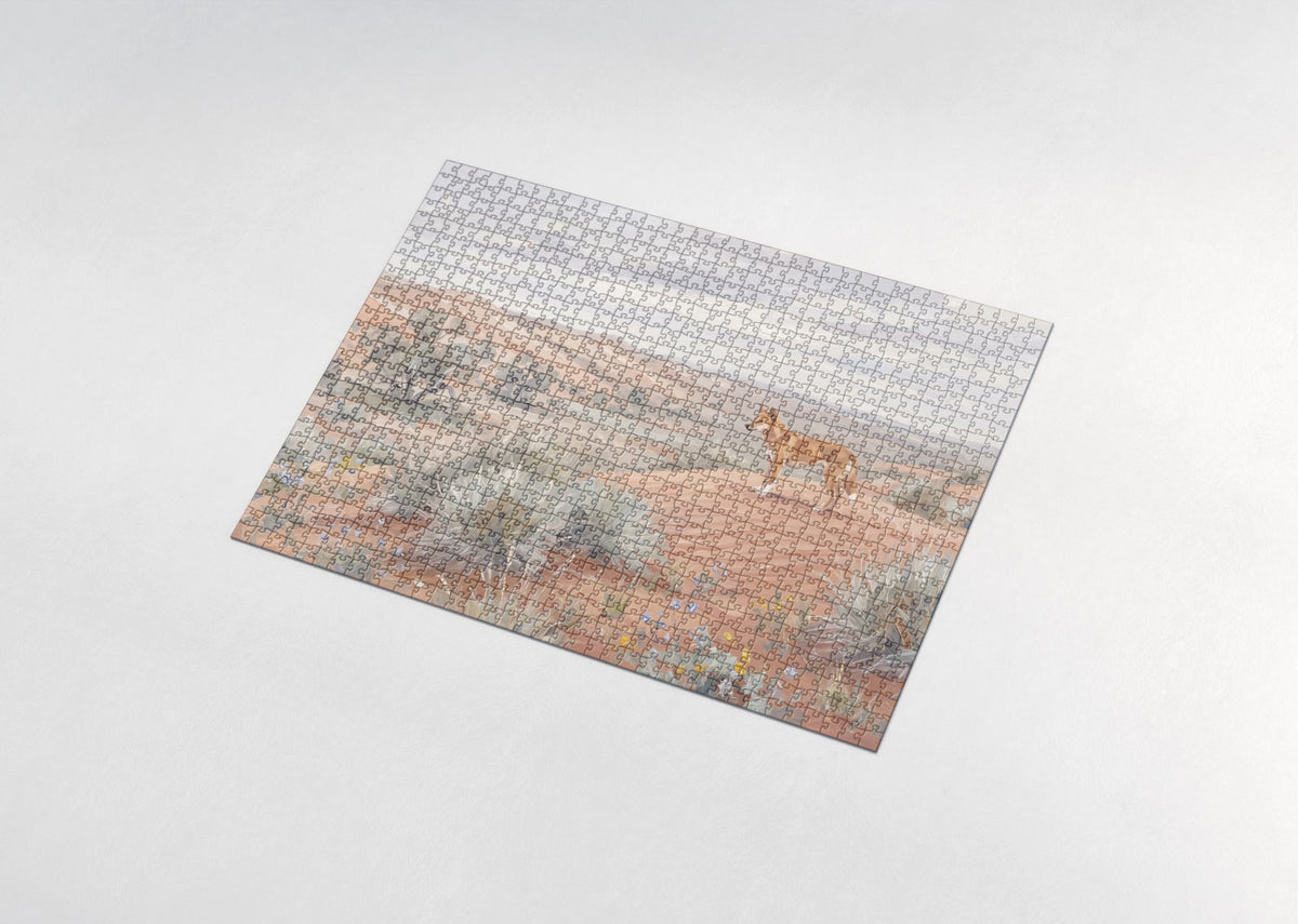 Dingo on the Red Sand Dunes jigsaw puzzle - assembled puzzle
